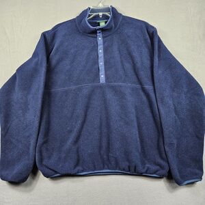 LL Bean Sweater Mens XL Fleece Snap T 1/4 Blue Gorpecore L.L. Bean